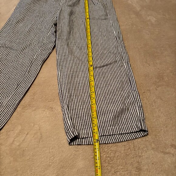 Old Navy Black & White Striped Linen Blend Drawstring Pants – Size M - Picture 4 of 6